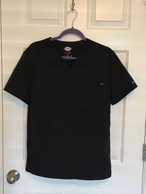 Dickies Black Short Sleeve V-Neck Scrub Top